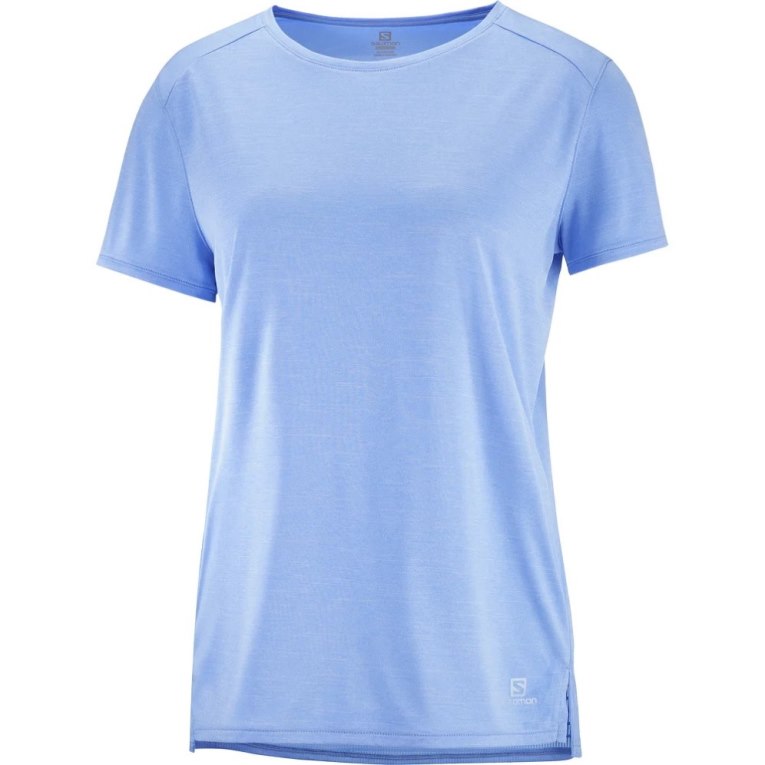 Camiseta Salomon Outline Summer Corta Sleeve Mujer Azules Claro | MX YHXE204